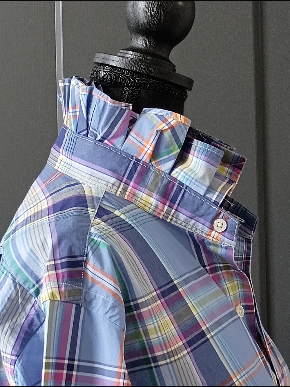 Upcycled Women's Ralph Lauren Ruffled Collar Shirt #057 - Picture 8 of 12